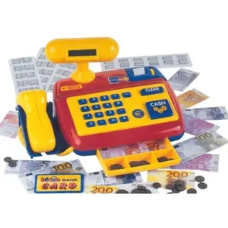 Theo Klein 9330 Elektronische Registrierkasse I Spielkasse mit Scanner, Taschenrechner, Sound I Inkl. Spielgeld I Maße: 26,5 cm x 17 cm x 14 cm I Spielzeug für Kinder ab 3 Jahren