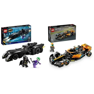 LEGO DC Batmobile: Batman verfolgt den Joker Set, Batmobil-Spielzeugauto & Speed Champions McLaren Formel 1 Rennwagen 2023