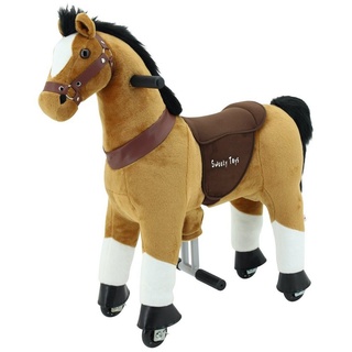 Sweety-Toys Reittier Sweety Toys 7356 Reittier Pferd BROWNIE auf Rollen für 3 bis 6 Jahre -RIDING ANIMAL braun