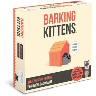 Asmodee - Barking Kittens, Erweiterung Kartenspiel, Exploding Kittens, Edition auf Italienisch