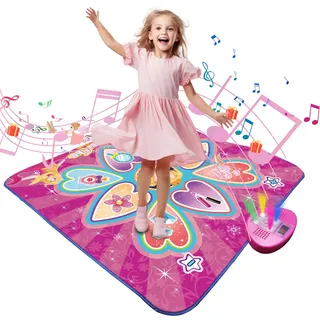 WOCVRYY Tanzmatte Kinder Geschenke Spielzeug für Mädchen Jungen 3 4 5 6 7 8 9 Jahre LED Leuchten Tanzmatte mit 7 Spielmodi 11 Musik Weihnachten Geburtstag Kinderspielzeug Keine Bluetooth Verbindung