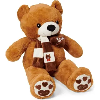 Plüschbär 80-85cm - Braun - 85 CM - Plüsch Teddybär XL - I Love You Bär - Kuschelbär - Valentinstag - Geschenktipp!