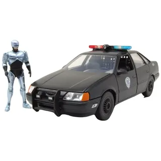 JADA Modellauto Ford Taurus Police 1986 schwarz RoboCop mit Figur, Maßstab 1:24 schwarz