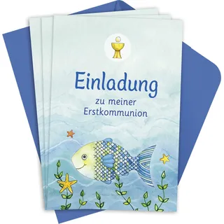 Der Wunschfisch. Einladungskarten zur Erstkommunion: 8 Einladungskarten mit dem beliebten Wunschfisch-Motiv, mit farblich passenden Umschlägen (Der Wunschfisch - Zur Erstkommunion)