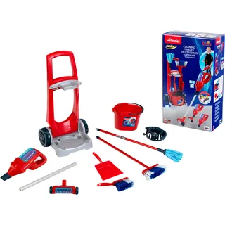 Kinder-Besenwagen KLEIN "Vileda" Spielzeug-Haushaltsgeräte rot (rot, blau) Kinder Kinder-Haushaltsgeräte Zubehör mit Staubsauger; Made in Germany