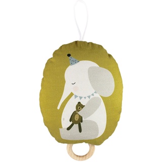 ava&yves - Spieluhr Elefant Mit Teddy In Moosgrün