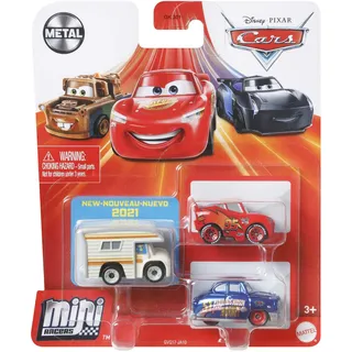 Mattel Disney Pixar Cars - Mini-Racers 3er-Pack Sortiment, kompakt, authentisch, Spielzeug ab 3 Jahren GKG01