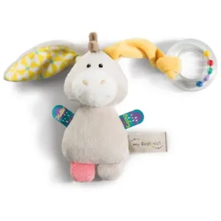 NICI 42080 - My First Nici, Kuscheltier Esel Muli mit Ringrassel, 14, 5 x 7, 5 cm, beige