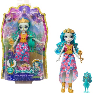 Enchantimals GYJ14 - Royals Königin Unity Puppe (20,3 cm groß) und Rainbow-Figur eines Pfaus , Spielzeug ab 4 Jahren