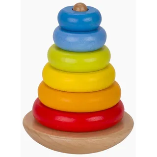 goki Stapelturm aus Holz 58764 - Stapelspielzeug, Spielpyramide aus Holz 7 Teile