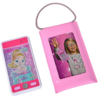Simba 105562049 - Steffi Love Girls Smartphone mit Tasche, Rollenspiel, Telefon für Mädchen, Handy mit Licht und Sound, 11,5cm, ab 5 Jahren
