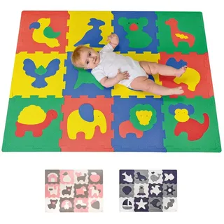 Hakuna Matte Spielmatte Puzzlematte für Babys 1,2x0,9m, 20% dickere Krabbelmatte, Spielmatte gelb