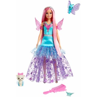 Barbie Ein Verborgener Zauber Puppe - Langhaarige Malibu Roberts Puppe mit schimmerndem Kleid, Zubehör und Zwei entzückenden Tieren, für Kinder ab 3 Jahren, HLC32