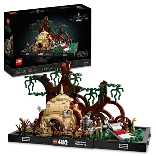 LEGO 75330 Star Wars Jedi Training auf Dagobah – Diorama Set für Erwachsene mit Luke Skywalker, Yoda und R2-D2-Figuren sowie Luke Skywalkers X-Wing, Geschenkidee für Männer, Frauen, Ihn, Sie