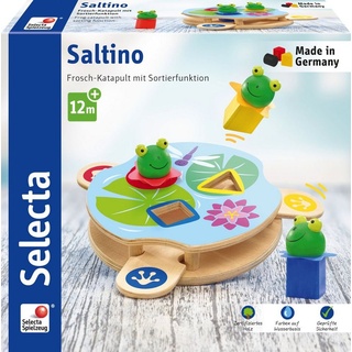 Selecta Steckspielzeug Holz Saltino Frosch-Katapult mit Sortierfunktion 62072