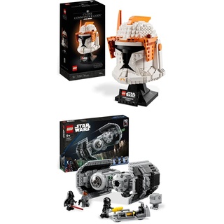 LEGO 75350 Star Wars Clone Commander Cody Helm Set für Erwachsene & 75347 Star Wars TIE Bombe Modellbausatz mit Darth Vader Minifigur mit Lichtschwert und Gonk-Droide