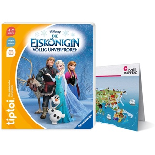 tiptoi Ravensburger Buch Die Eiskönigin - Völlig unverfroren Frozen ELSA + Kinder Wimmel-Weltkarte | Kinderlieder 4-7 Jahre