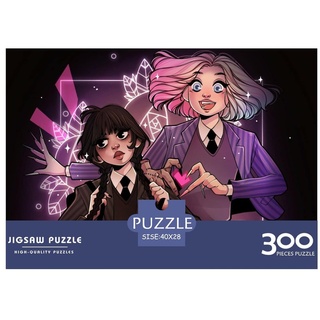 Puzzle 300 Teile Wednesday,Addams Family Puzzles Für Erwachsene Jugendliche,unmögliches Puzzle Spielzeug,buntes Fliesenspiel,Geschicklichkeitsspiel Geschenke 300pcs (40x28cm)