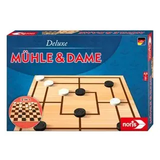 Noris Brettspiel 606108012, Deluxe Mühle und Dame, ab 6 Jahre, 2 Spieler