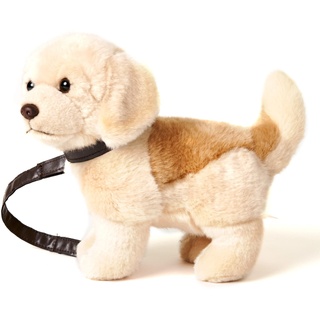 Uni-Toys - Golden Retriever Welpe, stehend (mit Leine) - 22 cm (Höhe) - Plüsch-Hund, Haustier - Plüschtier, Kuscheltier