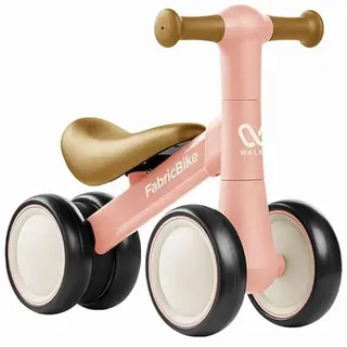 FabricBike Walker - Kinder Laufrad ab 1 Jahr, Lauflernrad für 10-24 Monate Baby, Balance Lauflernrad Spielzeug mit 4 Räder, Balance Bike ohne Pedal. (Sweet Pink)