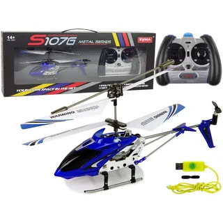 LEAN Toys Spielzeug-Auto Hubschrauber ferngesteuert Wiederaufladbarer Akku Fliegen Spielzeug blau