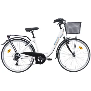 Discovery Denver Damen City Bike, 66 cm (26 Zoll), Weiß