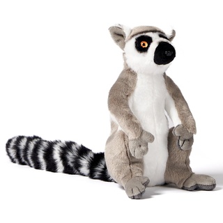 Uni-Toys Kuscheltier Katta-Lemur, mit/ohne Klett - Höhe 21 cm - Plüsch-Affe, Plüschtier, zu 100 % recyceltes Füllmaterial Ohne Klettverschluss - 21 cm