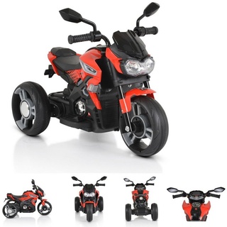Moni Elektro-Kindermotorrad Kinder Elektromotorrad Colombo, Belastbarkeit 25 kg, Scheinwerfer, zwei Motoren, MP3, bis 7 km/h rot