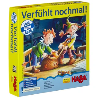 Haba 4590 - Verfühlt nochmal, Lernspiel für 2-6 Spieler von 3-6 Jahren, spannendes Such-Fühlspiel zur Schulung der Feinmotorik, auch mit ruhiger Spielvariante