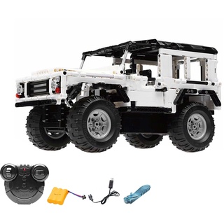 Bandu - RC ferngesteuerter Jeep aus Bausteinen mit Fernsteuerung, Akku und Ladekabel, DIY Steckbausatz-Fahrzeug, Auto Modell aus Klemmbausteinen, Konstruktions-Spielzeug mit Lernfaktor für Kinder