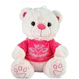 VRasehorn Schutzengel Bär ca. 32 cm Plüsch sitzend mit Flügeln- Schutzengelbär - Engel Glücksbär Teddy -Teddybär - Pink/Rosa