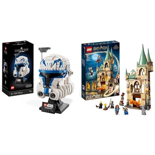 LEGO Star Wars Captain Rex Helm Set, The Clone Wars Modell Sammlerstück für Erwachsene & Harry Potter Hogwarts: Raum der Wünsche, Schloss-Spielzeug