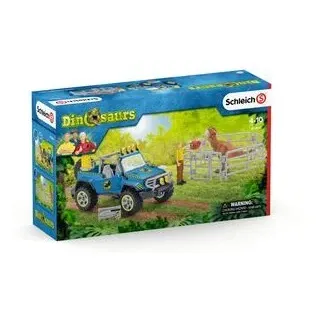 SCHLEICH 41464 Geländewagen mit Dino-Außenposten