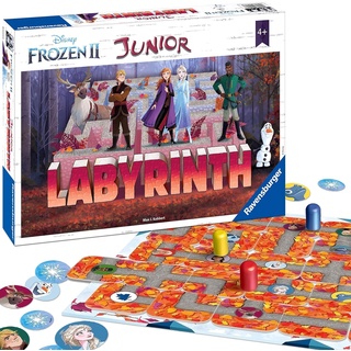 Ravensburger 20416 - Disney Frozen 2 Junior Labyrinth, das weltbekannte Brettspiel mit den beliebten Figuren aus Disney's Eiskönigin 2.