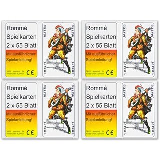 Eurofuchs24 8 x 55 Romme Karten Rommekarten Spielkarten Canasta Bridge Rommékarten Rommé