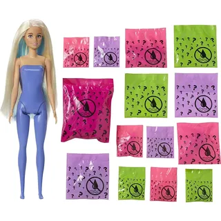 Barbie GXV94 - Color Reveal Fantasy Fashion Fee Puppe & Haustier, mit Aufkleber und 25 Überraschungen, Spielzeug für Kinder ab 3 Jahren