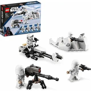 LEGO 75320 Star Wars Snowtrooper Battle Pack mit 4 Figuren, Waffen und Düsenschlitten, Spielzeug zum Bauen für Kinder ab 6 Jahren - Weiß