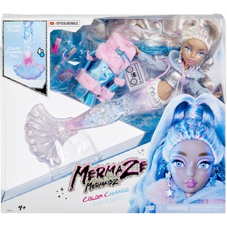 Mermaze Mermaidz Winter Waves - KISHIKO - Meerjungfrauen-Puppe, Flosse mit Farbwechsel, Schwanz mit Glitzerfüllung und Accessoires - Für Kinder und Sammler ab 4 Jahren