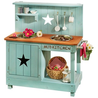 MUDDY BUDDY® Outdoor-Spielküche Adventurer Star Holz, Matschküche, petrolblau blau