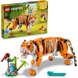 LEGO 31129 Creator Majestätischer Tiger, Panda oder Fisch, 3-in-1 Tierfiguren-Set, Spielzeug für Kinder, Jungen und Mädchen, Konstruktionsspielz... - Bunt