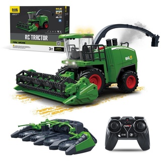Esun RC-Traktor Mähdrescher ferngesteuert, Mähdrescher Spielzeug ab 3 4 5 6 Jahre, (SET, Komplettset), Bauernhof Spielzeug mit Sprühen, Licht und Ton grün