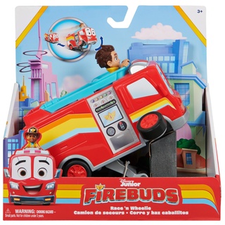 Disney Junior Firebuds, BO und Flash Spielzeug-Feuerwehrauto mit Rückzugmotor und Wheelie-Action, Kinderspielzeug für Jungen und Mädchen