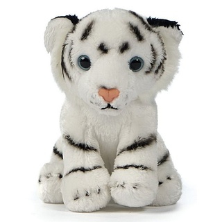 Uni-Toys Kuscheltier Wildtier Plushie - verschiedene Modelle - 15 cm (Länge) - Plüschtier, zu 100 % recyceltes Füllmaterial Tiger (weiß)