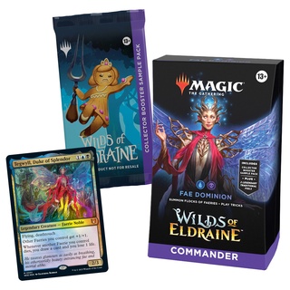 Magic: The Gathering Wildnis von Eldraine Commander-Deck – Herrschaft der Feen (Deck mit 100 Karten, Sammler-Booster-Probepackung mit 2 Karten + Zubehör) (Englische Version)