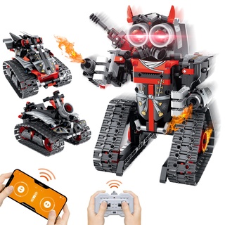 IKIDSUN Technik Ferngesteuert Roboter Bauspielzeug für Jungen 3 in 1 STEM Programmierbarer and Ferngesteuerter Roboter Steuerung per APP und Fernbedienung Bauspielzeug für Kinder ab 6 7 8+ Jahren...