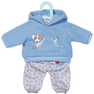 Dolly Moda Sport-Outfit mit blauem Kapuzenpulover mit grauer Hose für 36 cm große Puppen, 871331 Zapf Creation