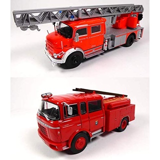 OPO 10 - Los mit 2 Feuerwehrautos 1/43 kompatibel mit Mercedes-Benz L1519 + BERLIET GAK (P4 + P8)