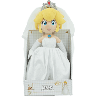 SAN-EI Nintendo Super Mario Plüsch Peach Braut, 40 cm Plüschfigur