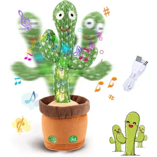 Tanzender Kaktus,Sprechender Kaktus 120 Musik Singender Kaktus Spielzeug nachsprechen ab 2 Jahre